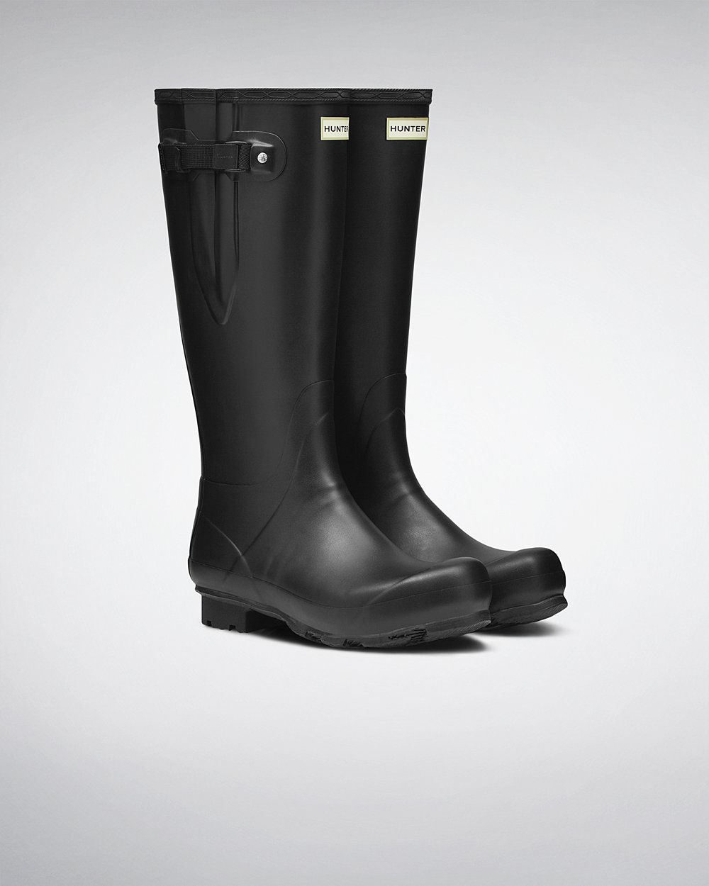 Mens Hunter Tall Rain Boots Black - Norris Field Side Adjustable - 8153249-UF